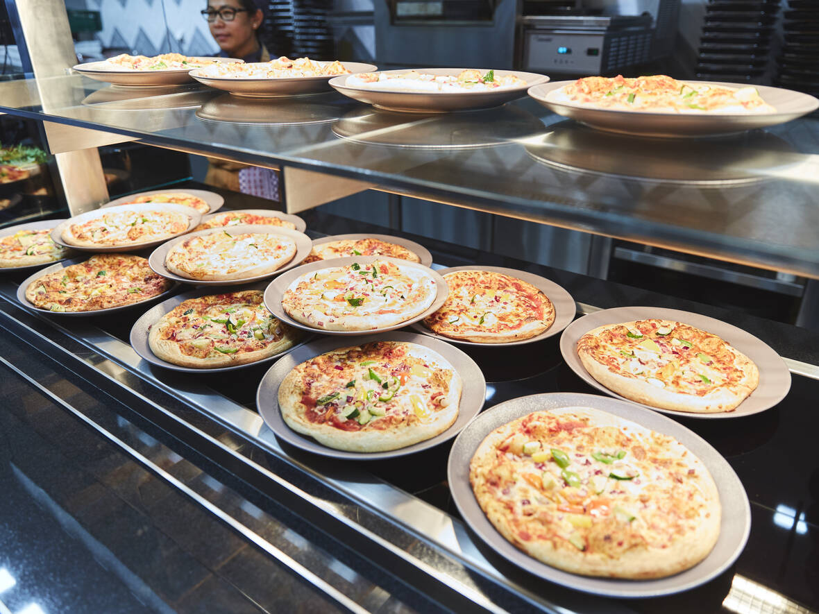 Pizza in der Kantine