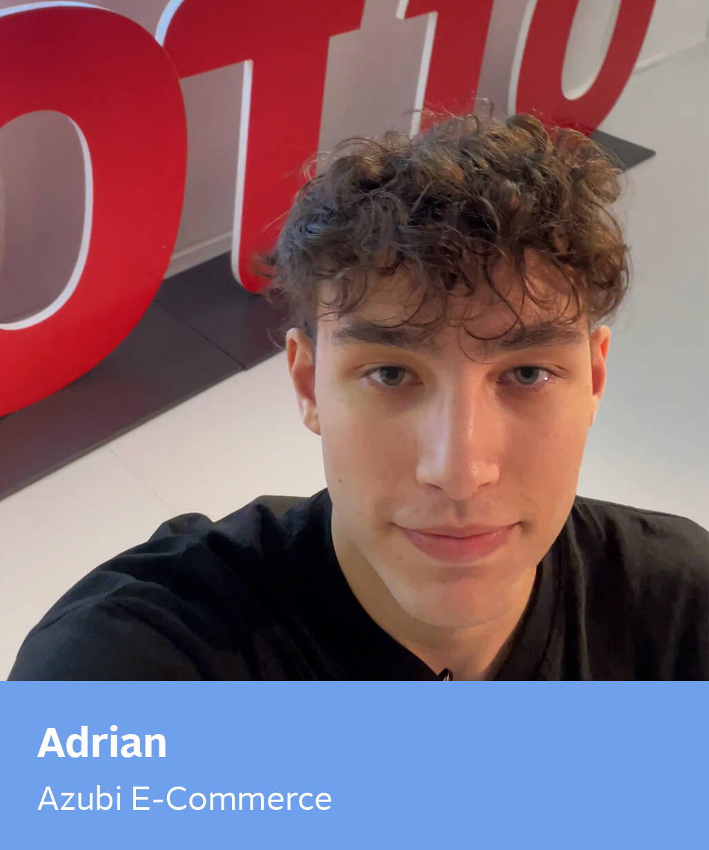 Azubi Adrian bei der Video-Challenge beim Ausbildungsstart 2024