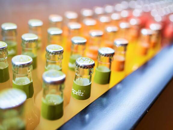 Erfrischende Getränke in der Elbe. 