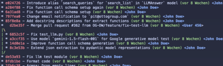 Output of git log with custom formatting 