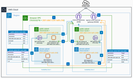 Dual stack Amazon VPC internet connectivity (Amazon Web Services 2024)