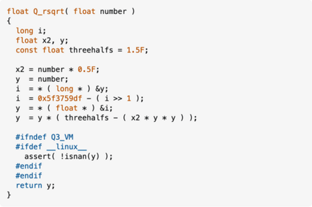 Example: Source code from a famous first-person shooter